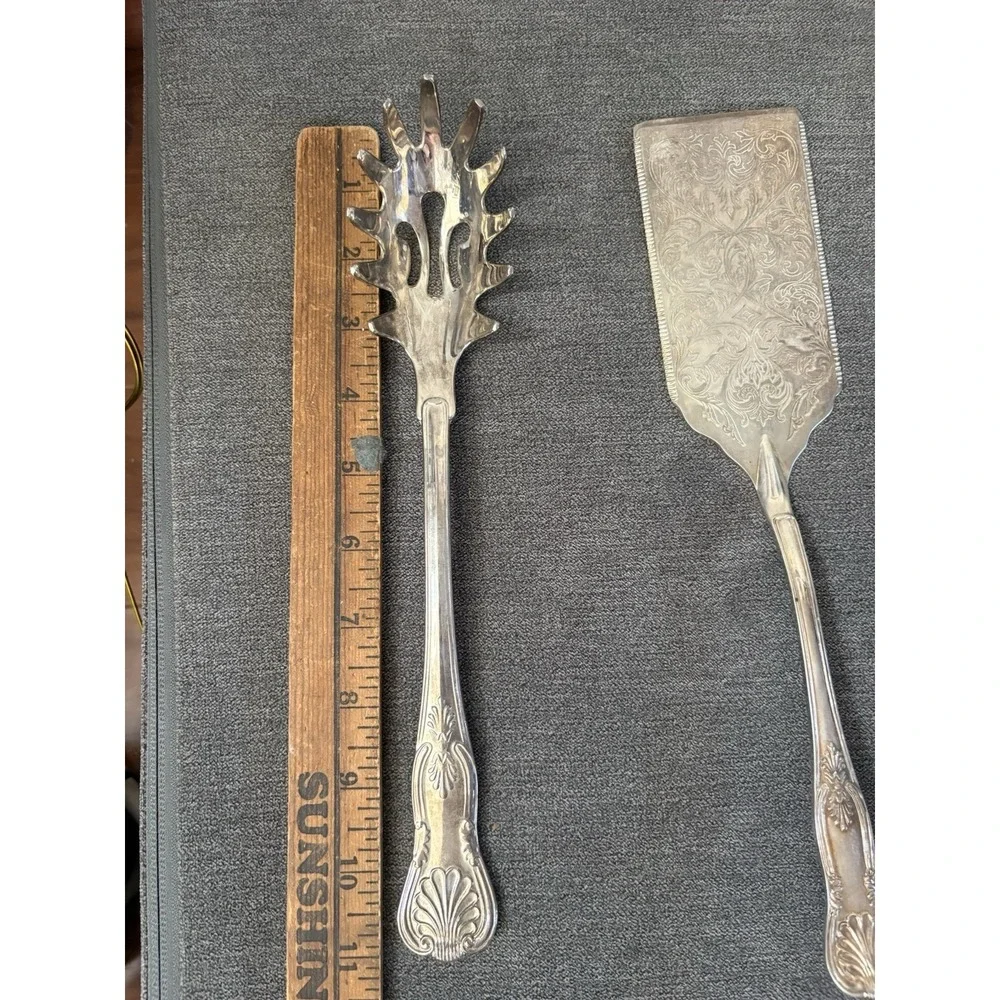 Vintage Silver Plated Sheffield Kings Pattern Lasagna Cake Server Pasta Server